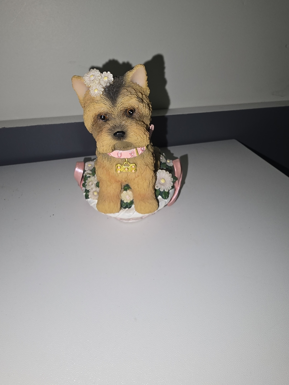 Blossoming With Support Paws For The Cause Yorkie Figurine